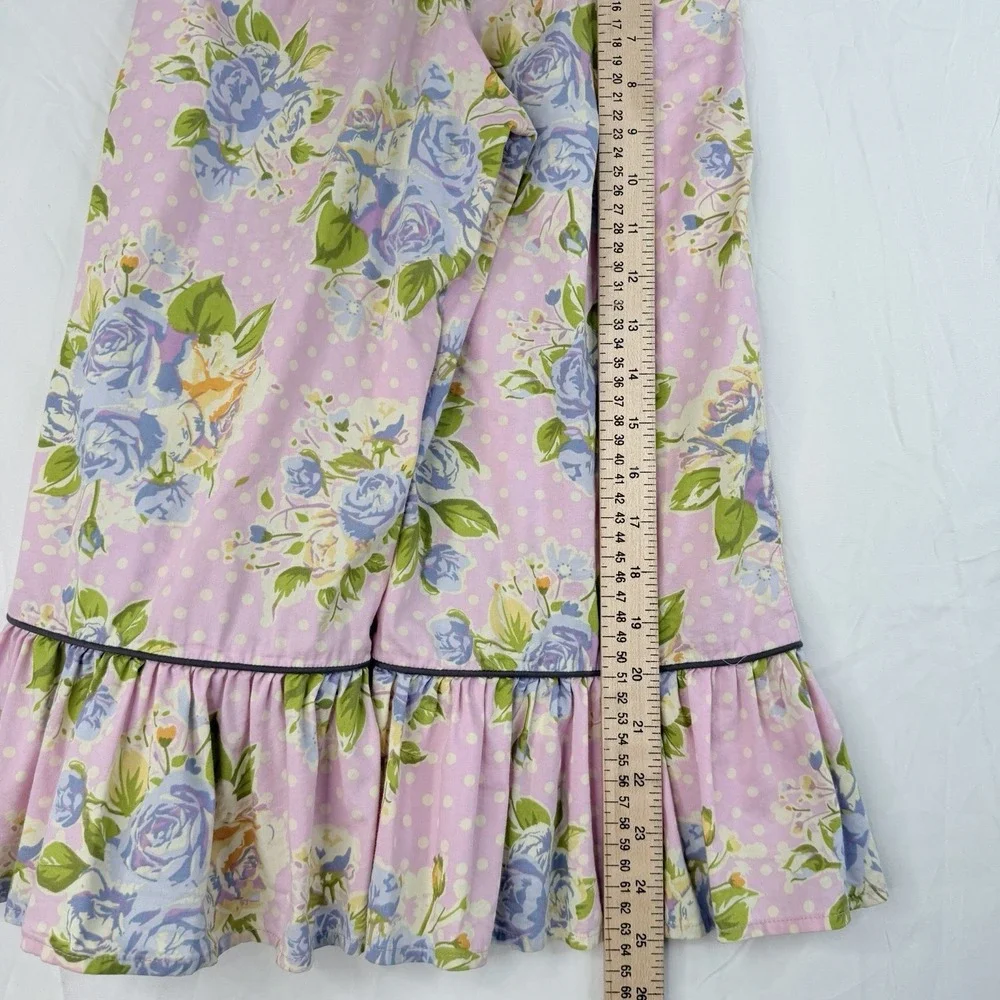 Matilda Jane Girls pants Pink Yellow Maple Sugar Big‎ Ruffles Good Hart Pants 6